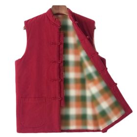 Chinese Style Autumn Winter Cotton Waistcoat Vest Men's Tang Costume Vest