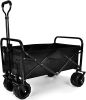 YSSOA Heavy Duty Folding Portable Cart Wagon with 7'' Widened All-Terrain Wheels