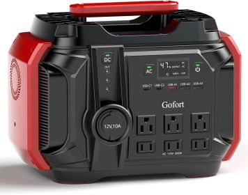 GOFORT Portable Power Station 540Wh/500W(Peak 1000W) 6 x AC 110V Outlets