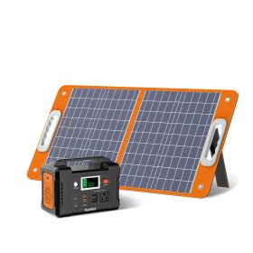 200W Portable Power Station, FlashFish 40800mAh Solar Generator with 110V AC Outlet