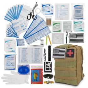 Green Survival First Aid Kit of 255 Supplies Pcs 1000D Nylon Emergency Survival Kit