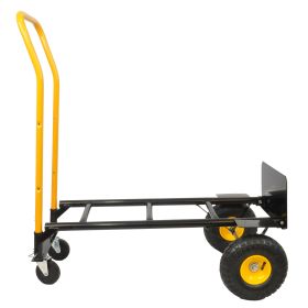 Hand Truck Dual Purpose 2 Wheel Dolly Cart and 4 Wheel Push Cart with Swivel Wheels