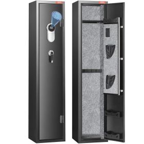 VEVOR 5 Rifles Gun Safe, Rifle Safe with Fingerprint Lock, Quick Access Gun Storage Cabinet for Shotguns with Removable Shelf, Pistol Rack