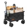 VEVOR Collapsible Folding Wagon, 150 L Beach Wagon Cart with All-Terrain Wheels