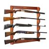 VEVOR Gun Rack, Wood Gun Rack Wall Mount, Gun Display Rack holds 5 Riflesi