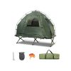 1-Person Folding Camping Tent with Sunshade and Air Mattress