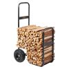 VEVOR Firewood Log Cart, 250 lbs Capacity, Outdoor and Indoor Wood Rack Storage Mover