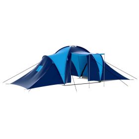 Camping Tent 9 Persons Dark Blue and Blue Fabric