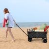 YSSOA Heavy Duty Folding Portable Cart Wagon with 7'' Widened All-Terrain Wheels