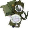 Military Lensatic Sighting Compass; Survival Tactical Backpacking Compact; Handheld Gear With Carry Bag