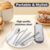 8Pcs Travel Silverware Set with Case Portable Utensils for Camping