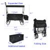 YSSOA Heavy Duty Folding Portable Hand Cart with Removable Canopy, 8'' Wheels, Adjustable Handles