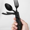 1pc New Outdoor Folding Multifunctional Knife; Fork And Spoon Set