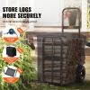 VEVOR Firewood Log Cart, 250 lbs Capacity, Outdoor and Indoor Wood Rack Storage Mover