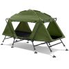 84.6*34.5*49.2in military green camping tent with tent storage bag and camp bed