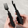 1pc New Outdoor Folding Multifunctional Knife; Fork And Spoon Set