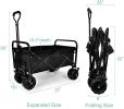 YSSOA Heavy Duty Folding Portable Cart Wagon with 7'' Widened All-Terrain Wheels