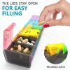 Colorful Extra Large Pill Organizer XXL Pill Box 7 Day Weekly Pill Organizer