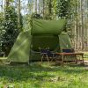 84.6*34.5*49.2in military green camping tent with tent storage bag and camp bed