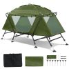 84.6*34.5*49.2in military green camping tent with tent storage bag and camp bed