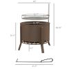 Outsunny 2-in-1 Smokeless Fire Pit, BBQ Grill, 19" Portable Wood Burning Firepit