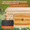 VEVOR Bee Hive Deep Box Starter Kit, 100% Beeswax Coated Natural Cedar Wood