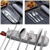 8Pcs Travel Silverware Set with Case Portable Utensils for Camping