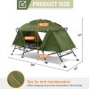 84.6*34.5*49.2in military green camping tent with tent storage bag and camp bed