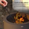 Outsunny 2-in-1 Smokeless Fire Pit, BBQ Grill, 19" Portable Wood Burning Firepit