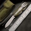 7 In 1 Multifunctional Outdoor Tableware Stainless Steel Foldable Fork Spoon Knife