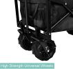 YSSOA Heavy Duty Folding Portable Cart Wagon with 7'' Widened All-Terrain Wheels