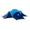 Camping Tent 9 Persons Dark Blue and Blue Fabric