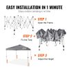 VEVOR Pop Up Canopy Tent, 10 x 10 ft, 250 D PU Silver Coated Tarp, with Portable Roller Bag