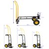 Hand Truck Dual Purpose 2 Wheel Dolly Cart and 4 Wheel Push Cart with Swivel Wheels