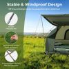 1-Person Folding Camping Tent with Sunshade and Air Mattress