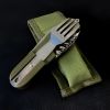 7 In 1 Multifunctional Outdoor Tableware Stainless Steel Foldable Fork Spoon Knife