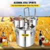 VEVOR Alcohol Still, 13.2Gal / 50L Stainless Steel Water Alcohol Distiller Copper Tube