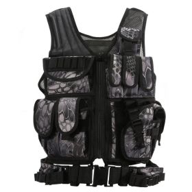 Tactical Vest Military Combat Army Armor Vest Molle (Option: Black python pattern)