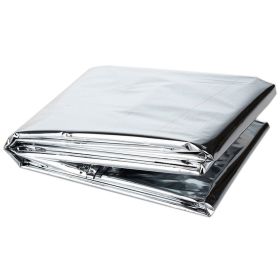 Windproof Emergency Blanket; Outdoor Survival (Color: Silvery)