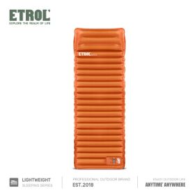 Camping Sleeping Pad; Inflatable Sleeping Mat With Pillows (Color: Orange)