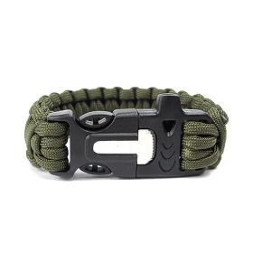 Seven Core Umbrella Rope Braided Survival Whistle (Color: Army Green)