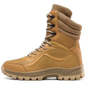 Tactical Shoes Men Hiking Boots Military Boots Microfiber (Color: sand, size: 42)