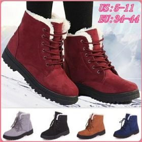 New Women Boots Snow Boot for Women Winter Shoes (Color: Auburn, size: 43)