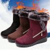 Women New Ankle Snow Boots For Winter Wedges Heels Botas Mujer