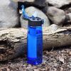 Portable Water Filter Bottle BPA Free Water Purifier with Integrated Straw