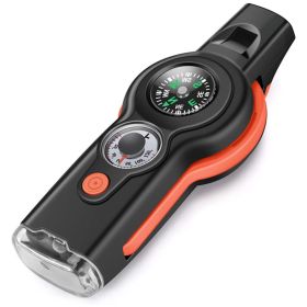 Multifunctional Outdoor Emergency Survival Whistle With Lanyard (Color: Orange)