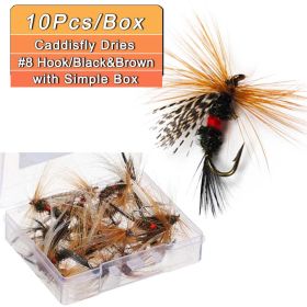 Insects Flies Fishing Lures; Topwater Dry Flies Bait; Fishing Tackle (Quantity: 10pcs)