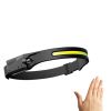 COB LED Induction Riding Headlamp Flashlight USB Rechargeable