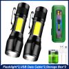 Mini Led Flashlight With Storage Box Portable Rechargeable Zoom