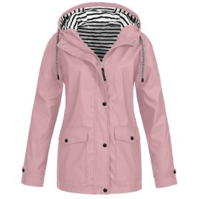 Hot Sale Women's Jacket Outdoor Mountaineering Waterproof Jacket (Color: Pink, size: XL)